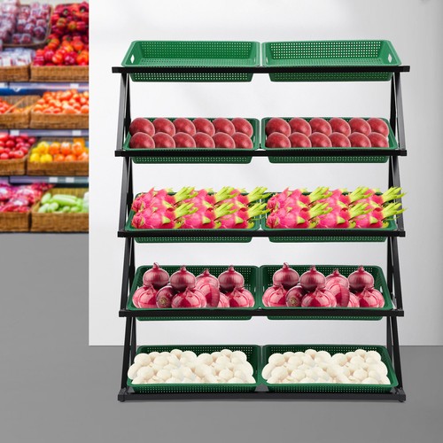 Market Retail Display Rack Shelf Merchandiser Fruit Vegetable Snack Basket X 10