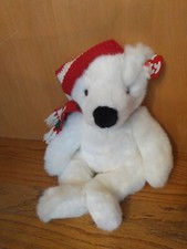 Ty Holiday Bear 1997 Large White Teddy Bear Stuffed Plush