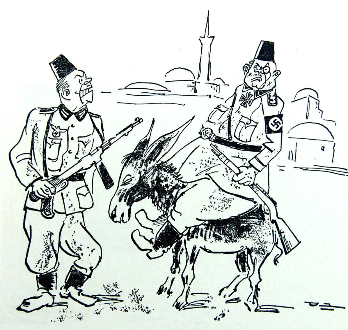 1952 Palestine CARICATURE BOOK Israel INDEPENDENCE WAR Hebrew JEWISH Political