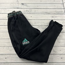 Vintage Adidas Jogger Ankle Zip Sweatpants Men's Medium Black Teal