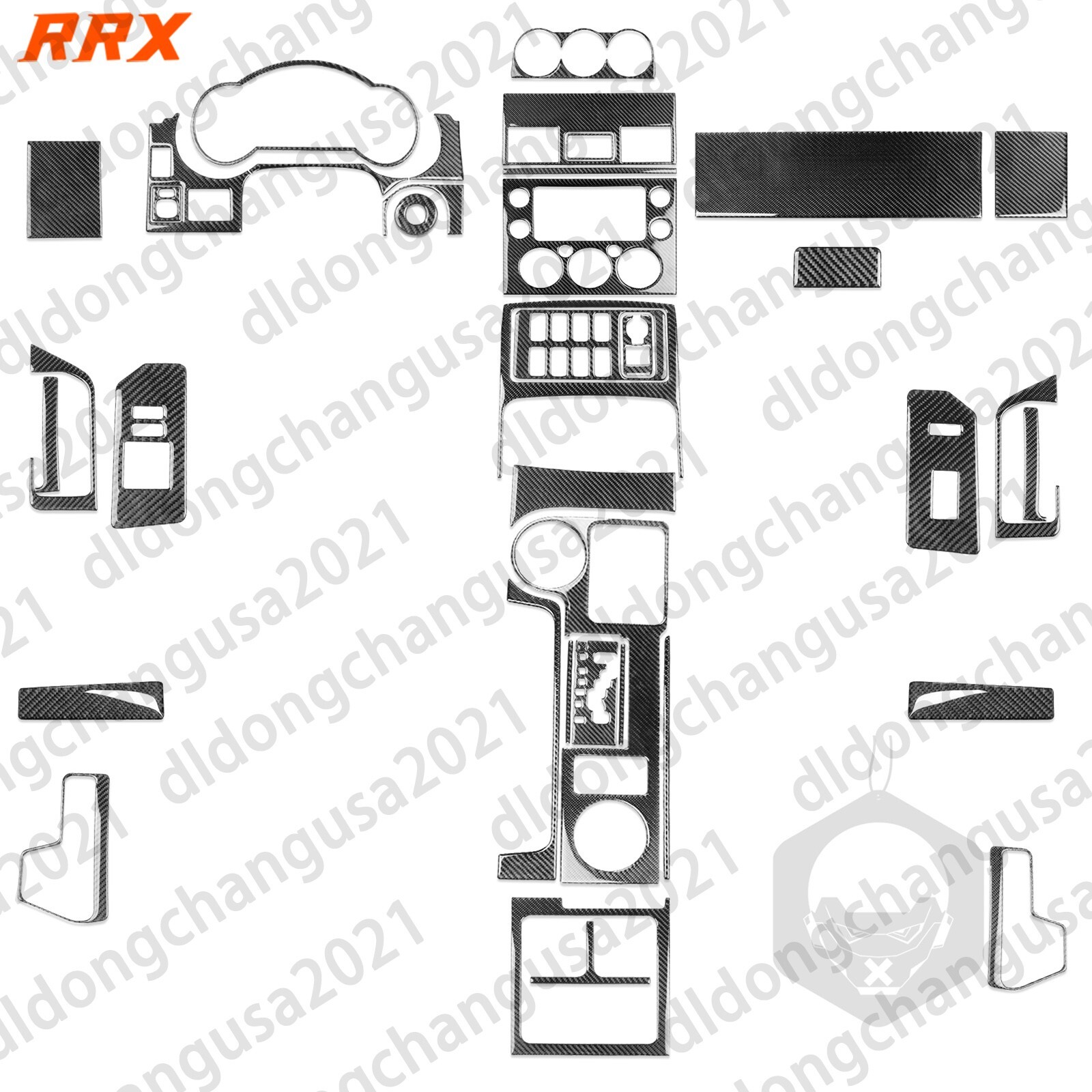 40Pcs Real Carbon Fiber Kits Full Interior Trim Set For Toyota FJ Cruiser 07-21