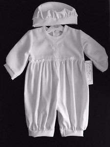 baby boy baptism romper outfit