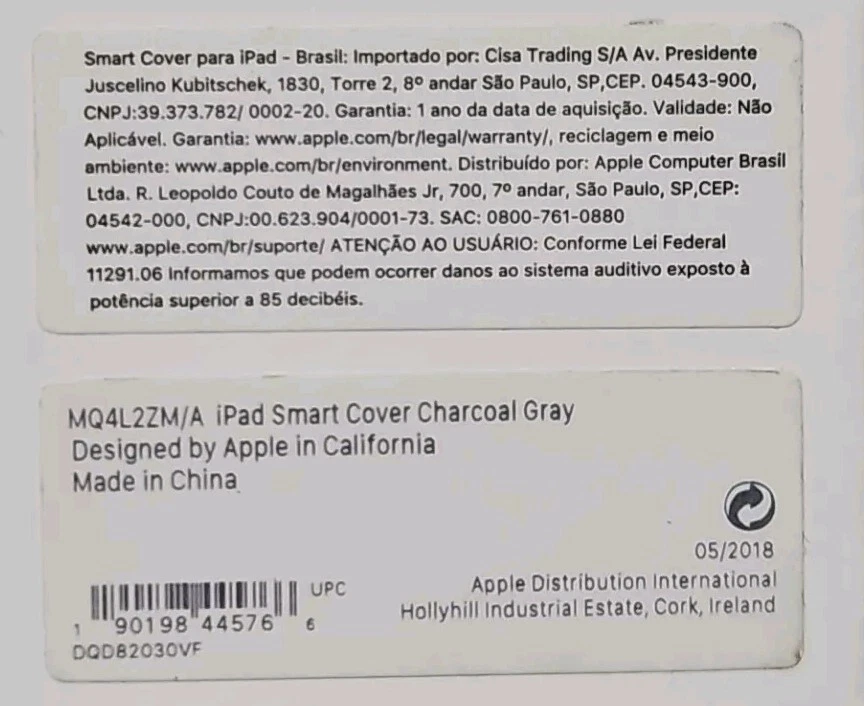 Genuine Apple iPad Air 1 & 2 Smart Cover 9.7" Charcoal Grey - Image 3 of 4