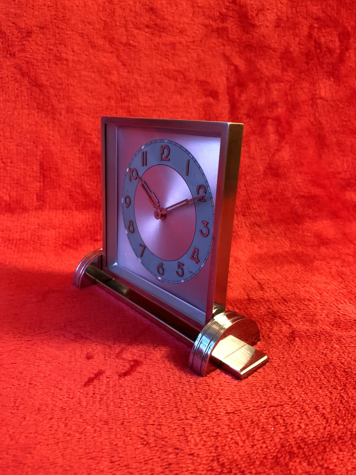 Antique Silver Foreign Desk Clock eBay