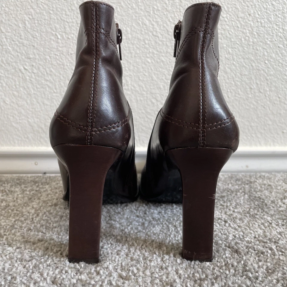 Botines Vintage Diba Puntera Cuadrada Años 90 Y2K Mujer’s 9 Marrón Cuero Western Boho Foto 4 de 4