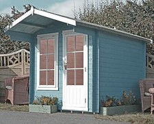 7x7 GARDEN LOG CABIN OUTHOUSE OFFICE SUMMERHOUSE SHED CANOPY WOOD SINGLE DOOR