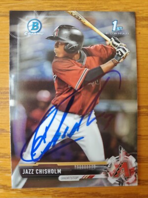 Jazz Chisholm Signed Autographed 2017 1st Bowman Chrome New York Yankees RARE