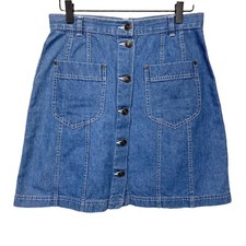 Vintage Liz Wear Button Down Denim Jean Skirt 80s 90s Size SMALL Ladies