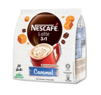 New Nescafe 3 in 1 Latte Caramel Pack of 20 Instant Coffee