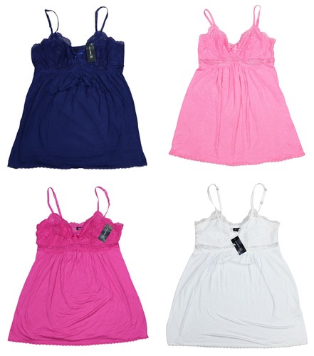 INC International Concepts Lace-Trim Adjustable Strap Short Women's Chemise NWT - 第 1/9 張圖片