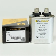 TitanPro TOC5 HVAC Oval Motor Run Capacitor. 5 MFD/UF 370 Volts
