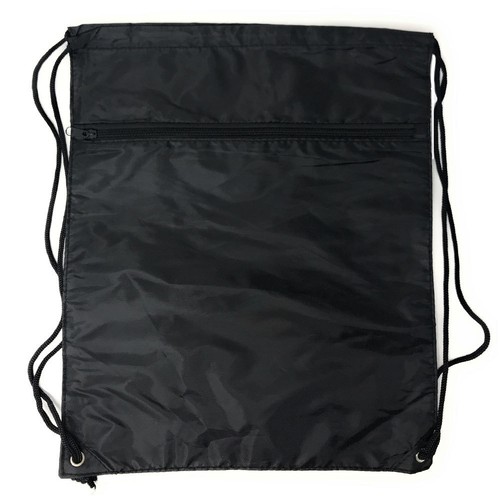 Large Drawstrings Bag Backpack Rucksack Tote Sack Zippered School Travel 14x18" - Picture 4 of 17