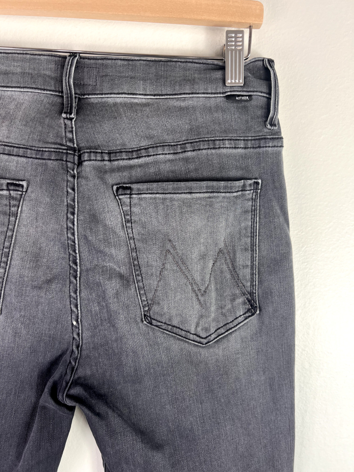 Mother Jeans 30 Insider Crop Step Fray Gray Black… - image 10
