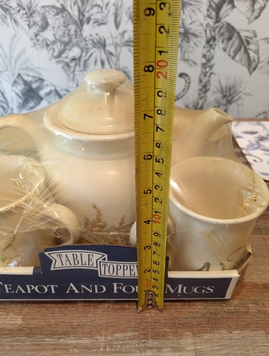 Biltons Tableware Table Toppers Teapot And Four Mugs New Sealed Set Vintage - Picture 14 of 21