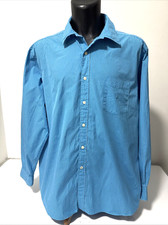 Nautica Men's 80' Two Ply Cotton Blue Striped Button Up Long Sleeve Shirt Sz 2XL