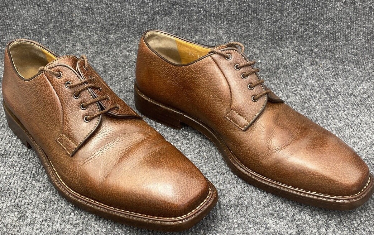 Barrett Shoes Men Size 8.5 Brown Leather Derby Lace Up Made 