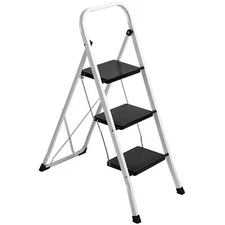 3 Step Ladder Folding Step Stool with Anti-Slip Wide Pedals Indoor Outdoor 