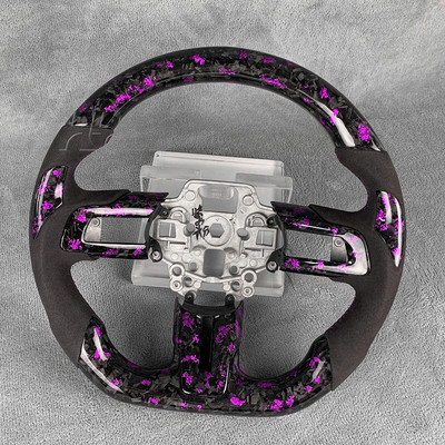 Purple Forged Carbon Fibre Steering Wheel for Ford Mustang GT Shelby 2015-2023