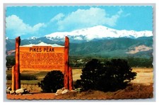 Cascade, CO Colorado, Pikes Peak, Wooden Sign, Postcard Posted 1977