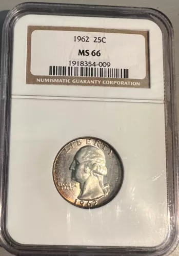 1962 25C Washington Silver Quarter NGC MS66