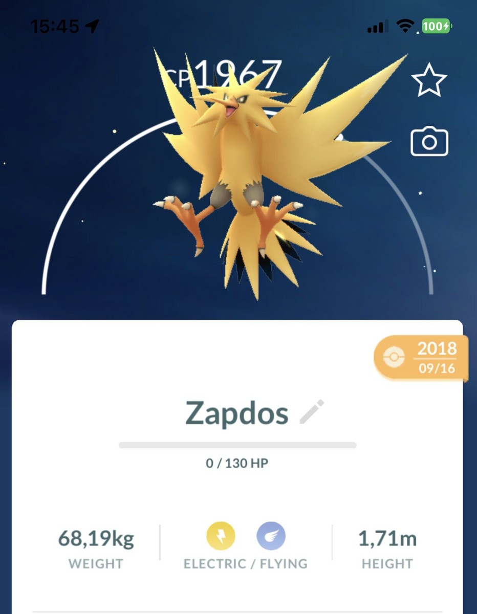 Zapdos 2018 Pokemon GUARANTEED LUCKY Gen1 Go Pokémon Read Desc Not