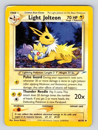 LIGHT JOLTEON 48/105 やさしいサンダース 英語版ポケモン LIGHT JOLTEON - 48/105 - Neo Destiny - Uncommon - Pokemon Card