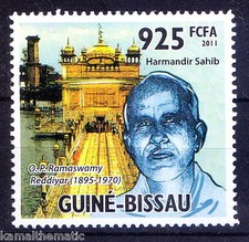 Guinea Bissau MNH 2011, Golden Temple, Monument, Lawyer, Writer