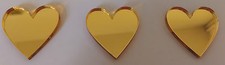 Gold Heart Shaped Mirror Acrylic Lots of Sizes. Shatterproof Material 