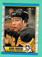 (1) GORD DINEEN 1989-90 O-PEE-CHEE # 256 PENGUINS ROOKIE NM CARD (H8628)