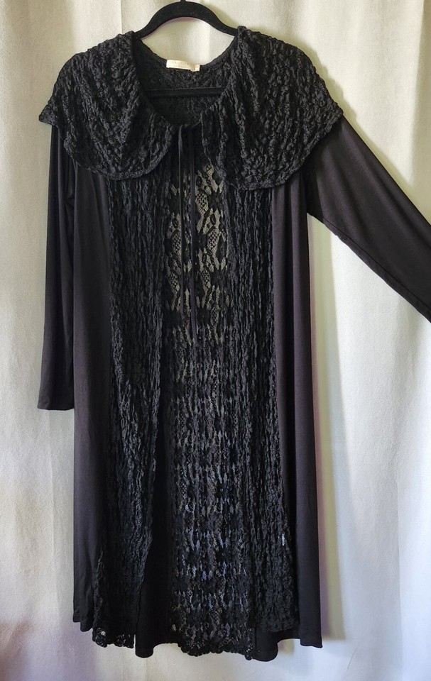 Testimony Los Angeles Jersey Lace Topper Duster Sweater L USA eBay