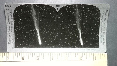 Comet Flying Through Space Yerkes Observatory Stereoview Antique c1910s Y16512