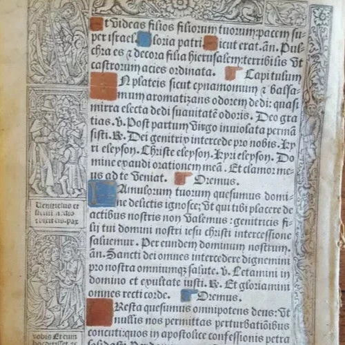 Book of Hours Paris, Pigouchet, Vostre, Engraving, Figures Original circa 1500 - Image 4 of 4