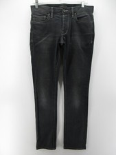 John Varvatos Jeans Men 32X31 Black Wight Skinny Denim Stretch Button Fly Pants