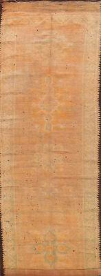 Vintage Geometric Handmade Hand-Knotted Moroccan Wool 4x13 ft Runner Rug