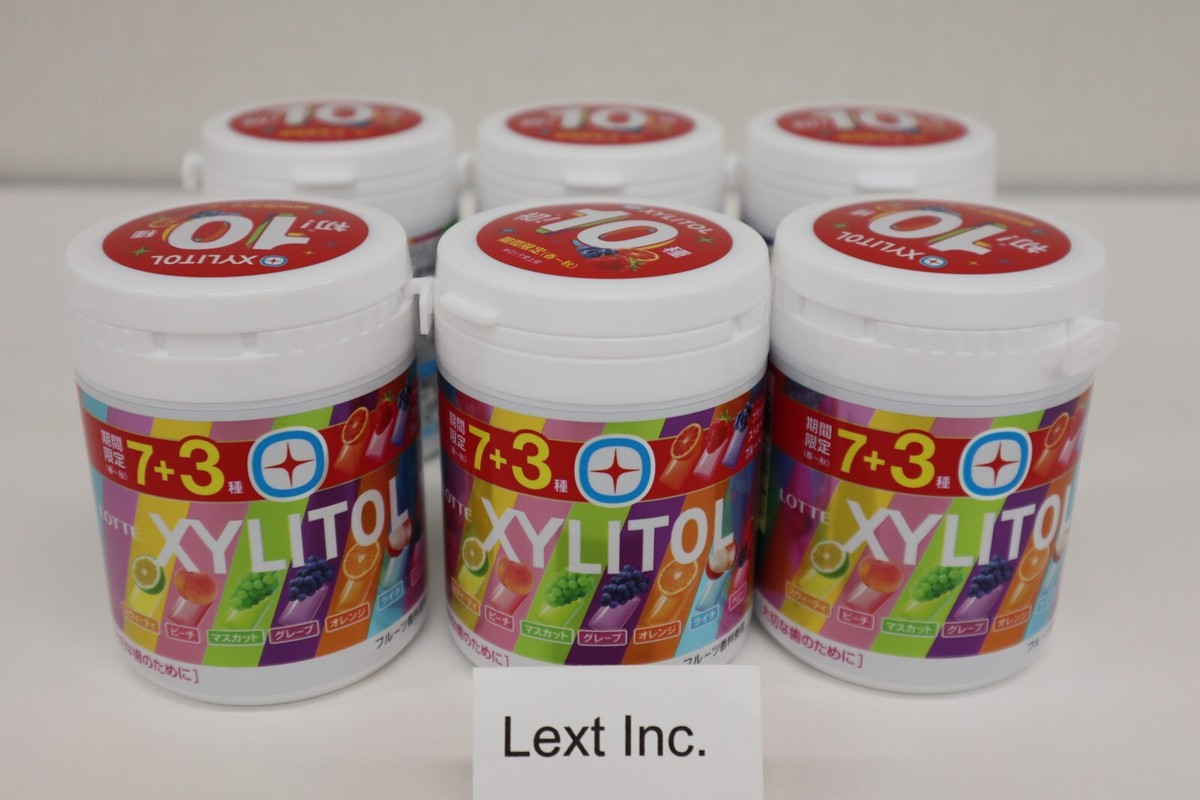 LOTTE XYLITOL Gum 7 Fruit Flavor Assorted bottle【6bottles×133g