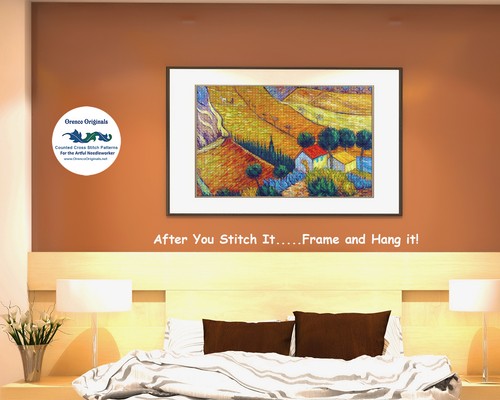 Starry Starry Night Impressionist Vincent Van Gogh Count Cross Stitch Pattern - Imagen 8 de 9