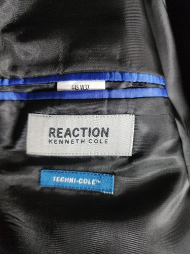 Kenneth Cole Reaction Suit Mens 44S Jacket 37x33 Pants Techni Cole Ready Flex - Picture 2 of 3