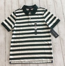 U.S. Polo Assn. Boys Short Sleeve Green  White Stripe Polo Shirt XXL 18 