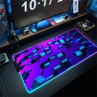90x40 XXL RGB Hexagon XXL Gaming Mousepad LED Luminous Desk Mat Backlit Pad