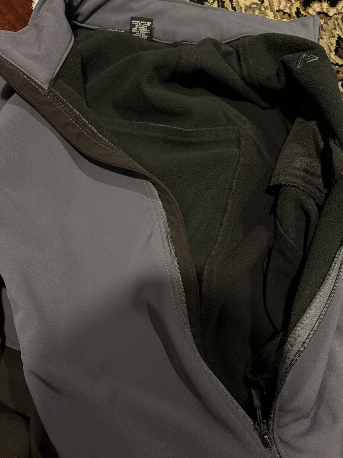 Minus Zero Men's Gray/Black Softshell Jacket Full Zip Up Size XXL Polyester - product detail image 4