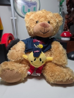 WooSox Teddy Bear holding SMILEY BALL 9'' Boston Redsox Minor League