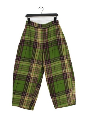Lucy & Yak Damen Hose UK 12 Mehrfarbig Kariert 100% Baumwolle Weites Bein Cropped