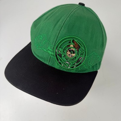 SixFlags Green Lantern Snapback Cap Herren Verstellbar Grün Schwarz DC Comics