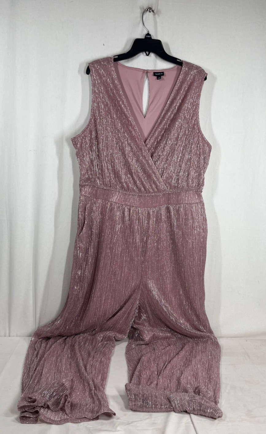 Torrid Women's Glitter Knit Surplice Wide-Leg Jump-Suit - Size 3X