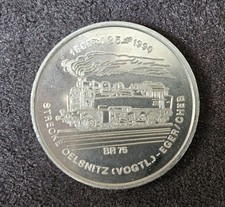Medaille Eisenbahn 1865 - 1990, 125 Jahre Strecke Oelsnitz (Vogtl) - Eger / Cheb