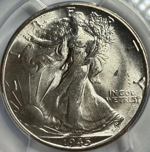 1945 S Walking Liberty Half Dollar PCGS MS64 Exact Coin Imaged