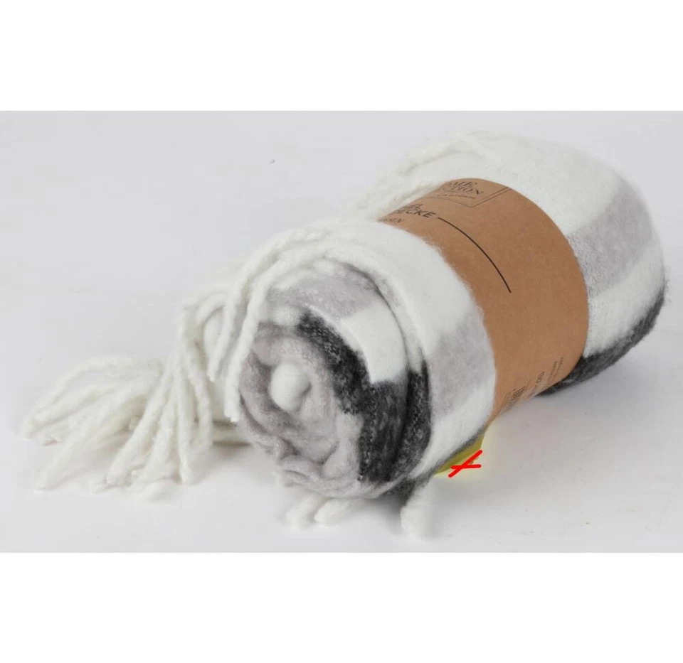 15x BURI Kuscheldecke 130x150cm Fransen Tages Couch Sofa Dekoration Bettüberwurf - Bild 3 von 4