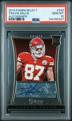 2013 PANINI SELECT #242 TRAVIS KELCE ROOKIE RC AUTO /499 PSA 10 GEM MINT