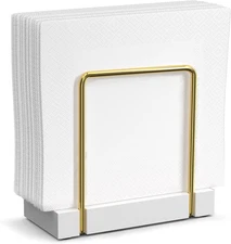 Napkin Holder for Table, Bamboo Iron Standing Napkin Dispenser for Dining Table 