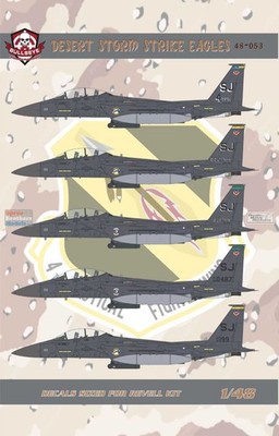 Bullseye 1/48 scale Decals 48053 - F-15E Desert Storm Strike Eagles for Revell